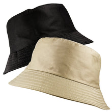 Load image into Gallery viewer, Itzu Classic Reversible Bucket Bush HAT 2 in 1 Plain Boonie Sun Unisex Mens Womens (Stone/Black)