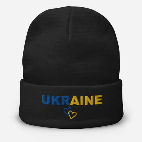 Ukraine Embroidered Beanie Hat
